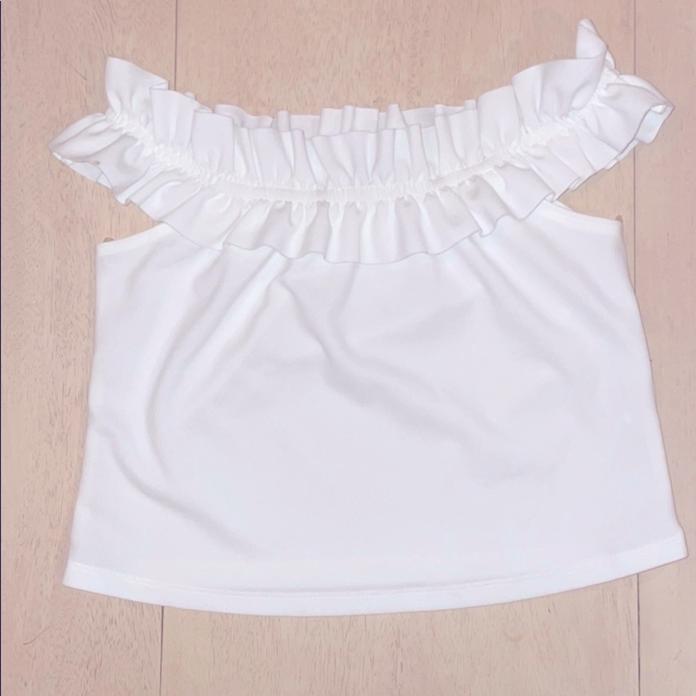 Cropped ruffle blouse